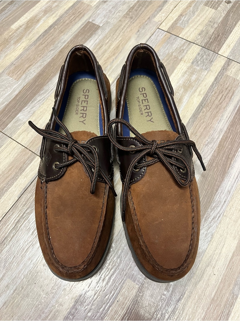 Sperry Brown Suede & Dark Brown Leather Men's Boat Shoes